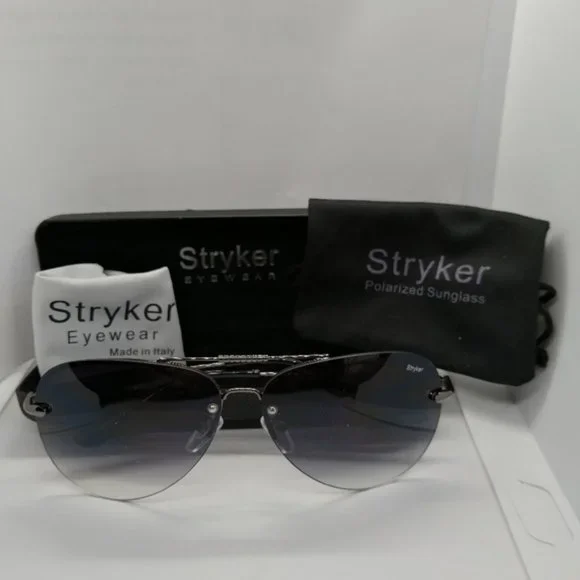 BNIB Stryker Gun Half Rimless Sunglass with Gray Gradient lenses - Picture 5 of 10